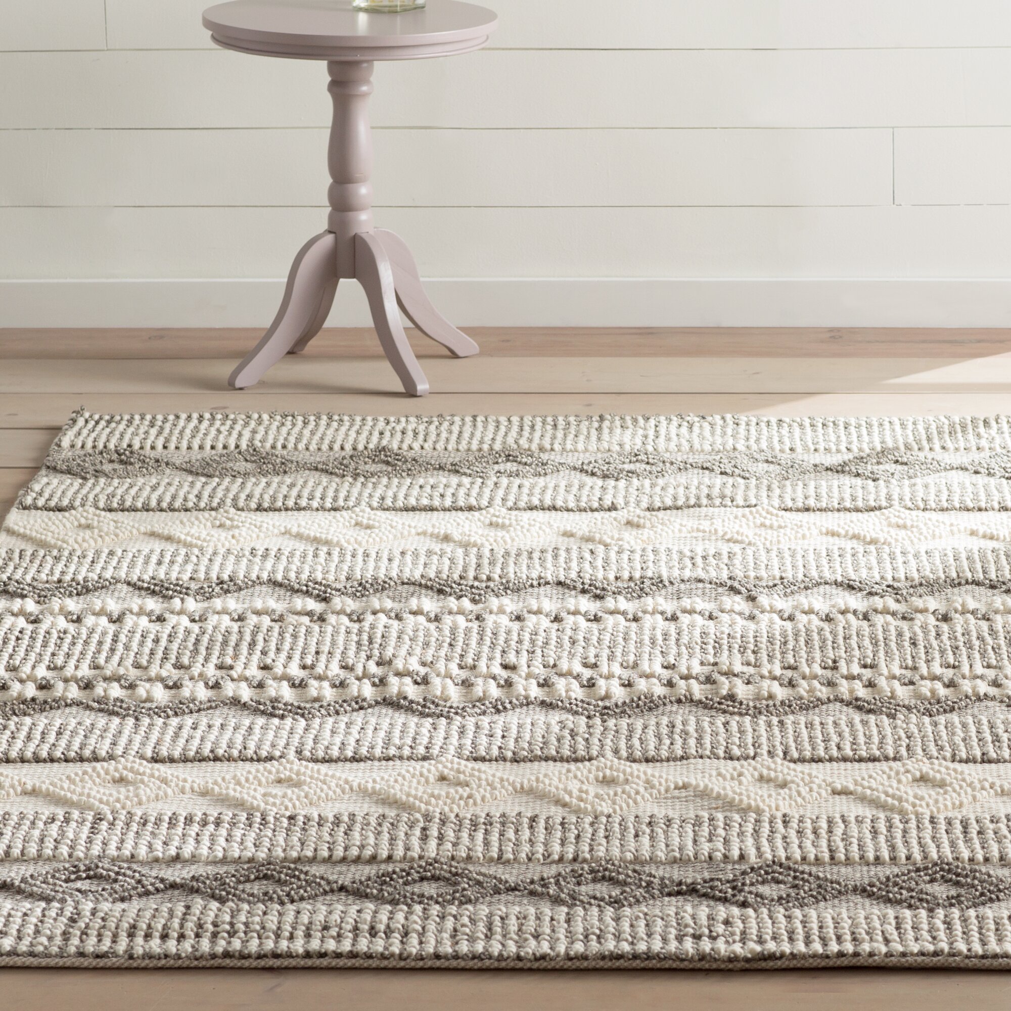 Laurel Foundry Modern Farmhouse Billie HandTufted Grey/Ivory Area Rug